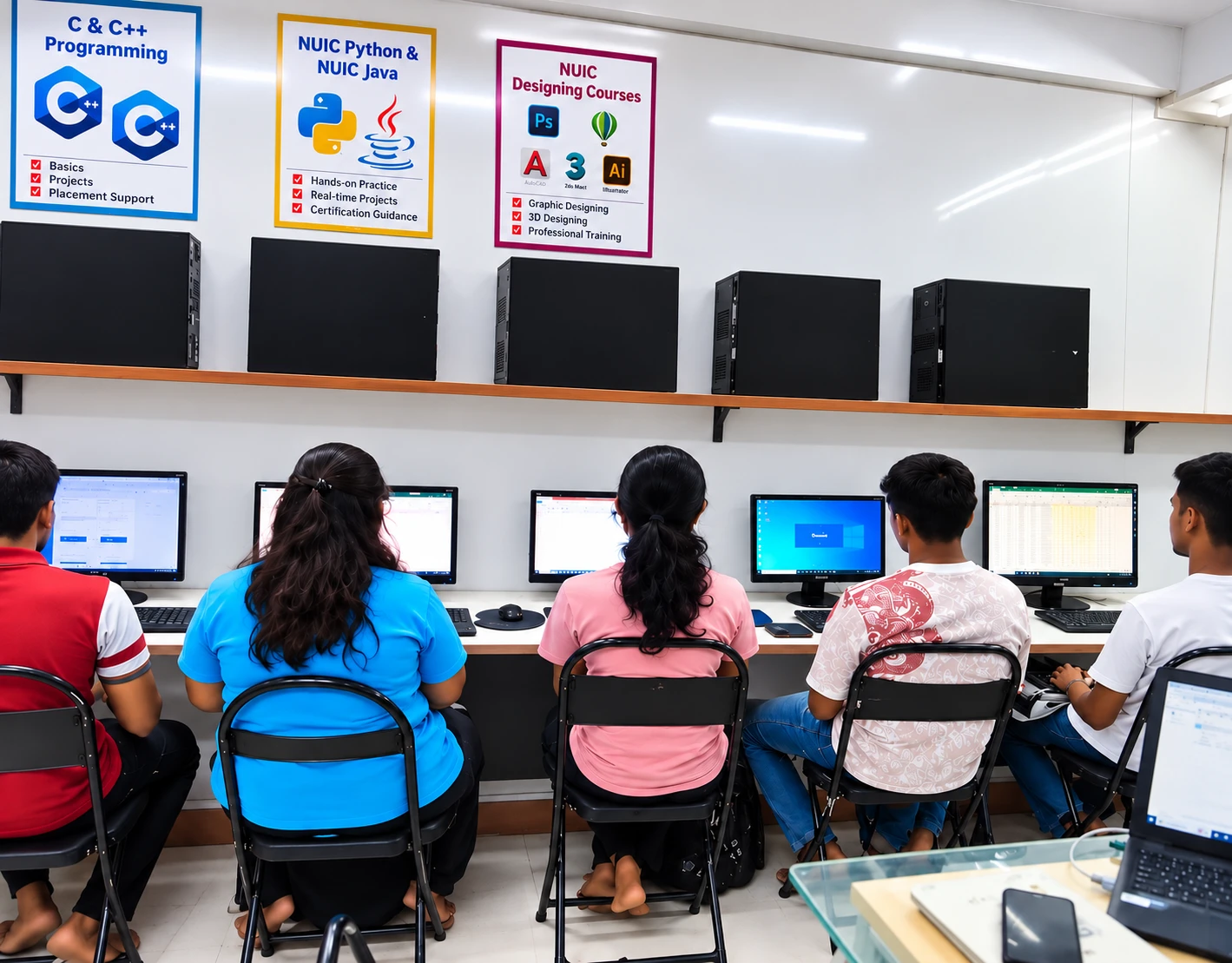 Actual Computer Lab Classroom at Nupur Classes Lower Parel